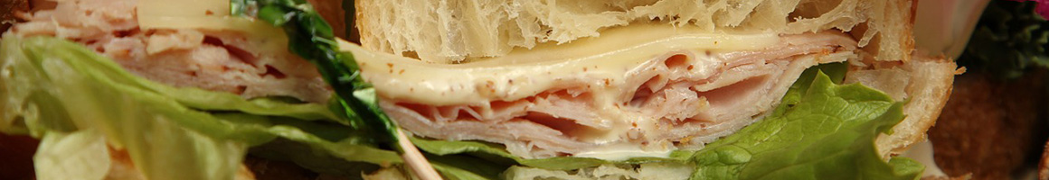 Eating Deli Sandwich at Titanic Deli restaurant in Congers, NY.